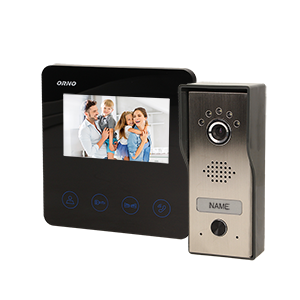 OR-VID-MT-1050--Zestaw wideodomofonowy kolorowy, ultra płaski monitor bezsłuchawkowy LCD 4,3", dotykowy panel monitora z podświetlanymi przyciskami, płynna regulacja parametrów monitora (jasności i nasycenia koloru obrazu oraz głośności rozmowy), 16 dźwięków dz