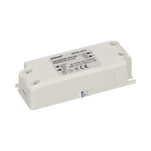 OR-ZL-1611--Małogabarytowy zasilacz przeznaczony do systemów oświetleniowych LED, m.in. pojedynczych diod, listew, taśm LED, żarówek, modułów lub węży, wyposażony w uchwyty pozwalające na przymocowanie do ściany lub sufitu. Stałe napięcie wyjściowe niezależnie o