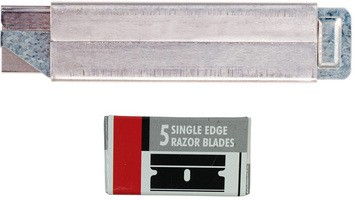 MK/50012--Maxx Knives - nóż K12 - Płaski nożyk z 5 ostrzami zapasowymi. Stosowany do ogólnych prac modelarskich, przydatny zarówno w domu i pracy. Idealny do cięcia kartonu, papieru, skóry i innych materiałów.Obudowa wykonana w 100% z metalu plus niewielka wag