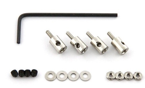 QM/174--Mocowanie bowdena na serwo M2 - 4 szt. W zestawie klucz imbusowy, nakrętki i podkładki.