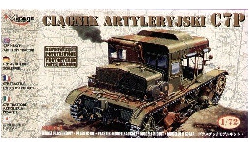 MI/72891--Model do sklejania wiernie odwzorowujący Ciągnik artyleryjski C7P. Jeżeli zdjęcia zawartości nie pokazują inaczej, zestaw nie zawiera kleju, farb i ewentualnych narzędzi, a wyłącznie elementy modelu.