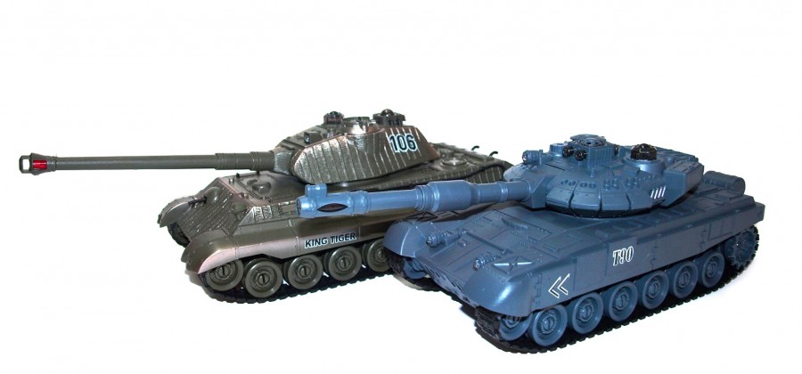 ZG/99820--Zestaw wzajemnie walczących czołgów Russian T90 i German King Tiger. Niesamowity zestaw dwóch walczących czołgów, który zajmie nie tylko dzieci ale także dorosłych na kilka godzin i zagwarantuje świetną zabawę! Od teraz masz możliwość zasiąść za ster