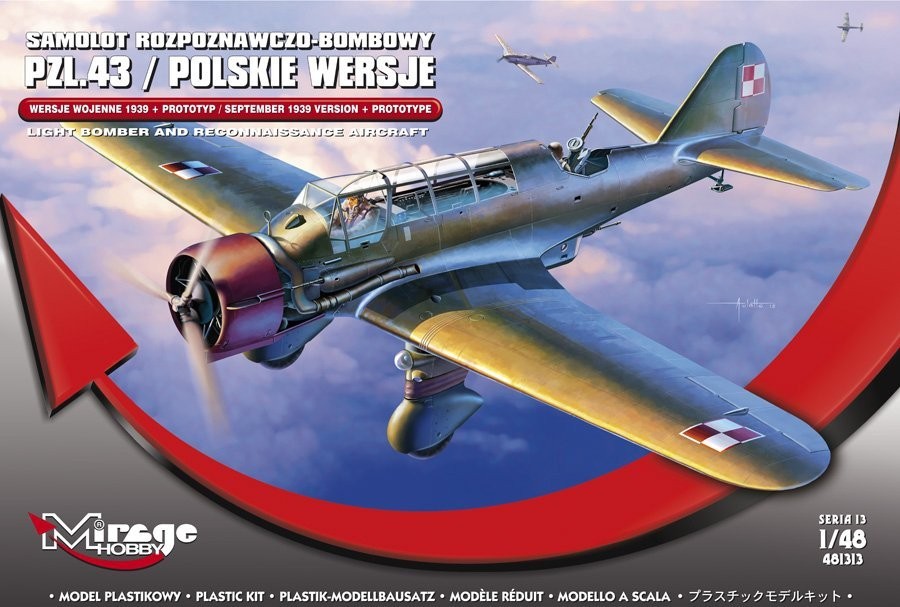 MI/481313--Model do sklejania wiernie odwzorowujący PZL.43 Samolot Rozpoznawczo-Bombowy.PZL.43 Czajka był polskim samolotem rozpoznawczym i bombowym w układzie dolnopłata z okresu międzywojennego oraz II wojny światowej. Maszyna została oblatana w 1936 r., a je