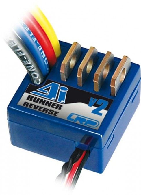 LRP/83020--LRP A.I. Runner Reverse V2.0 to całkowicie nowy, dwukierunkowy, automatyczny regulator obrotów. Nie posiada żadnych przycisków, nie trzeba go programować, a to stwarza go całkowicie bezproblemowym w obsłudze! Wystarczy podłączyć regulator do odbiorni