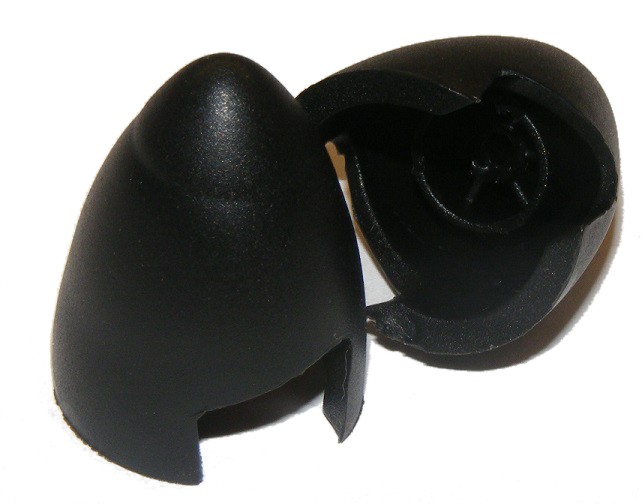 GPX/002-00801--Kołpak gumowy firmy GPX o średnicy 25 mm z otworem pod ośkę 3 mm, przeznaczony do 2-łopatowego śmigła.