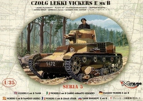 MI/35304--Model do sklejania wiernie odwzorowujący VICKERS E Mk.B Czołg 'JEDNOWIEŻOWY'. Jeżeli zdjęcia zawartości nie pokazują inaczej, zestaw nie zawiera kleju, farb i ewentualnych narzędzi, a wyłącznie elementy modelu.