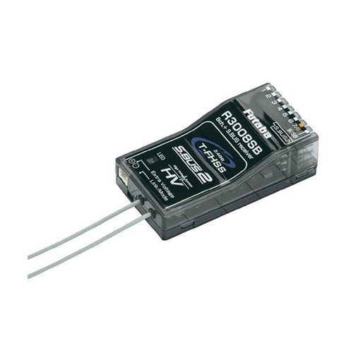 FB/R3008SB--Pomimo niewielkich rozmiarów i niskiej masie, odbiornik R3008SB posiada bardzo dużo funkcji. Posiada zintegrowany nadajnik telemetrii, który może przekazać do 32 danych telemetrycznych do nadajnika na odległość nawet do 1000 metrów! Odbiornik jest wy