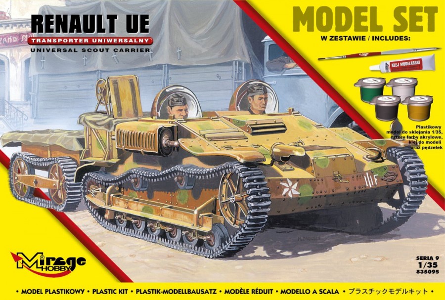 MI/835095--Model do sklejania wiernie odwzorowujący RENAULT UE [Transporter Uniwersalny].Zestaw zawiera: Plastikowy model do sklejania 1:35cztery farby akrylowe klejpędzelek