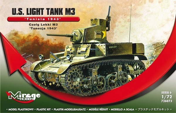 MI/726073--Model do sklejania wiernie odwzorowujący U.S. Light Tank M3. M3/M5 Stuart to amerykański czołg lekki z okresu II wojny Światowej. Historia M3 zaczęła się w 1940 roku, kiedy Armia USA dostrzegła konieczność zastąpienia wysłużonego M2 nowocześniejszą k