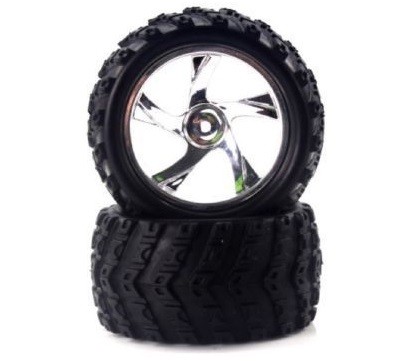 HI/28663V--Opona i chromowana felga monster truck 23626B+28662 2 szt - 28663V