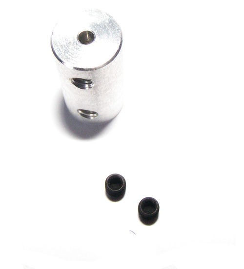 MJ/53041--Kompletny łącznik sztywny 3mm - 3mm o długości 9mm firmy MP-JET umożliwiający połączenie dwóch wałów.Cena za 1 sztukę.
