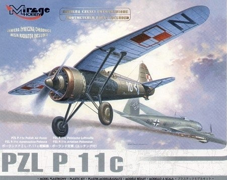 MI/848094--Model do sklejania wiernie odwzorowujący PZL P.11c z serii produkcyjnej nr 9.. PZL P.11 był polskim samolotem myśliwskim, zaprojektowanym na początku lat trzydziestych przez PZL w Warszawie. Został krótko uznany za najbardziej zaawansowany projekt sa