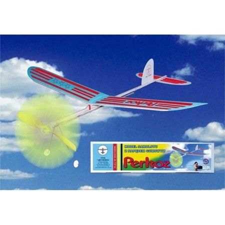 HM/30040--Bardzo prosty w montażu model PERKOZ z napędem gumowym. Kadłub samolot zbudowany jest z drewna a skrzydła z wytrzymałej pianki. Dodatkowo w zestawie podwozie do modelu. Całość jest do samodzielnego montażu.