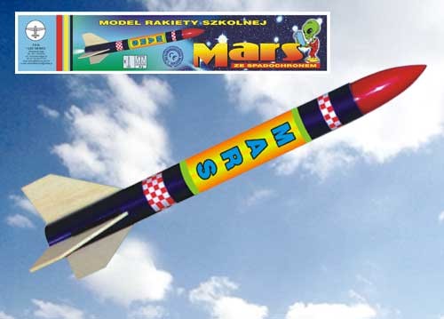 HM/10060--Rakieta MARS ze spadochronem jest jedną z mniejszych rakiet ze spadochronem oferowanych na rynku. Nadaje się dla poczatkujących modelarzy, jednak należy pamiętać że dzieci i młodzież, powinny odpalać rakietę tylko pod nadzorem osób dorosłych. Zestaw 