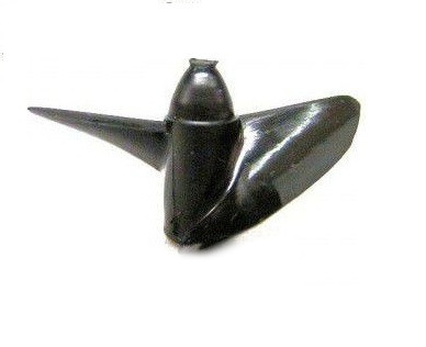 GRA/2318.26R--2-łopatowa śruba nylonowa wzmacniana włóknem węglowym. Śruba posiada wbudowany wkład mosiężny z gwintem wewnętrznym M2.