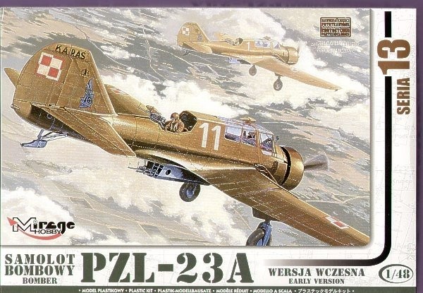 MI/481303--Model do sklejania wiernie odwzorowujący PZL-23A 'KARAŚ' Samolot Bombowy. Od jesieni 1932 powstały trzy prototypy oznaczone symbolami: PZL - 23/I, PZL - 23/II i PZL - 23/III. Badania wytrzymałościowe i statyczne PZL - 23/I zakończono w drug