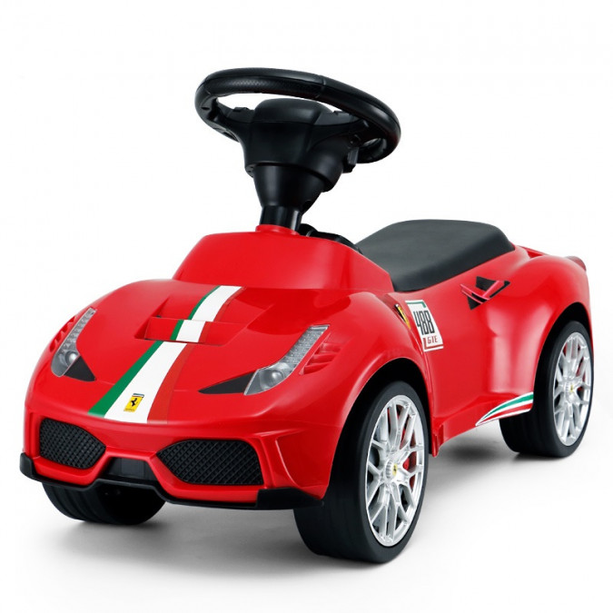 RAS/83500-RED--Nowość w ofercie Rastar. Jeździk o wyglądzie Ferrari dla najmłodszych. Pojazd jest napędzany siłą własnych nóg. Jest to idealny prezent dla dzieci - fascynatów motoryzacji. Znacznie wspomaga naukę chodzenia u maluchów. Ferrari 458 zapewni zabawę na w