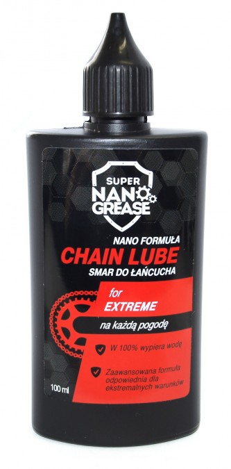NP/760334--Produkt idealnie smaruje mechanizmy i urządzenia ruchome, w szczególności łańcuchy rowerowe.. Wersja EXTREME wypiera wodę w 100% i jest idealna do jazdy w ekstremalnych warunkach. Pozwala na maksymalny stopień ochrony przed wilgocią, zacieraniem się 