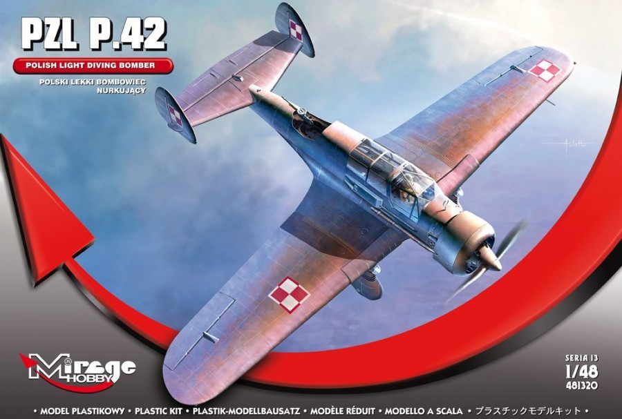 MI/481320--Prototyp lekkiego samolotu nurkującego PZL.42, zbudowanego na bazie samolotu PZL.23A Karaś, powstał w latach 1936 ? 1939 w Państwowych Zakładach Lotniczych w Warszawie. Zespół konstruktorów pod kierun­kiem inż. Stanisława Praussa prowadził pracę nad 