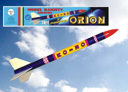HM/10040--Rakieta  ORION ze spadochronem jest jedną z większych rakiet ze spadochronem oferowanych na rynku. Nadaje się dla poczatkujących modelarzy, jednak należy pamiętać że dzieci i młodzież, powinny odpalać rakietę tylko pod nadzorem osób dorosłych. Zestaw