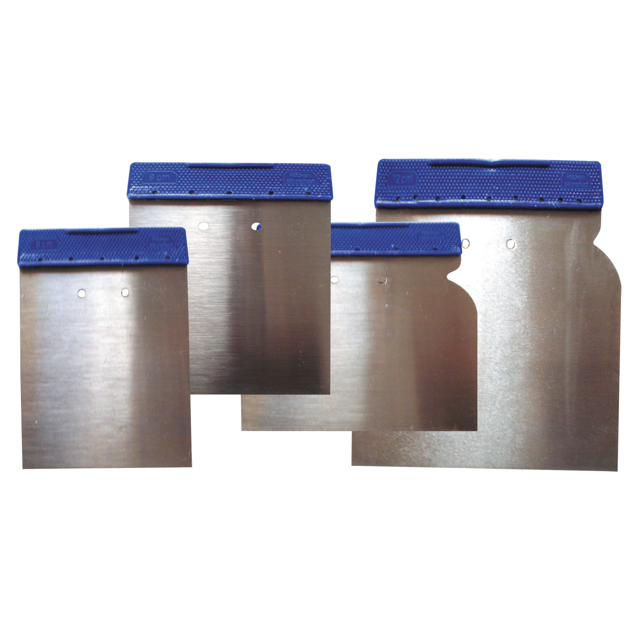 01625--Specyfikacja:Ze staliUchwyt z PCV4 szpachle w zestawieRozmiar 5, 8, 10, 12 cm