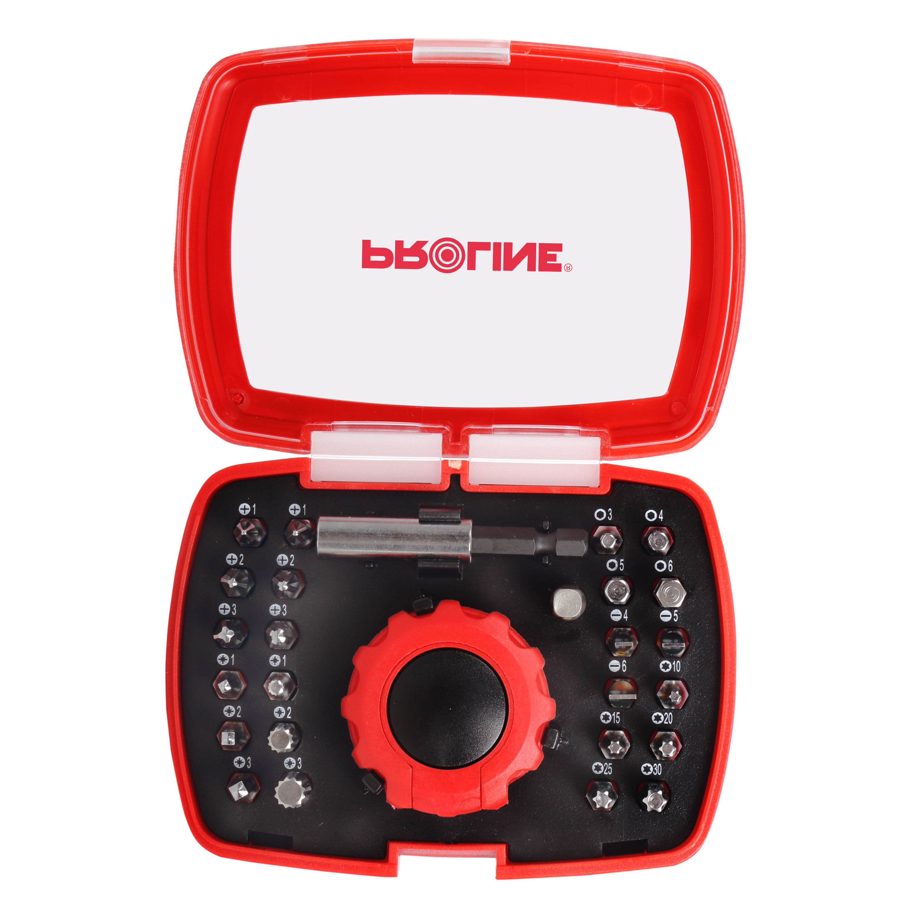 10701--Zestaw końcówek z grzechotką i uchwytem, 27szt. proline