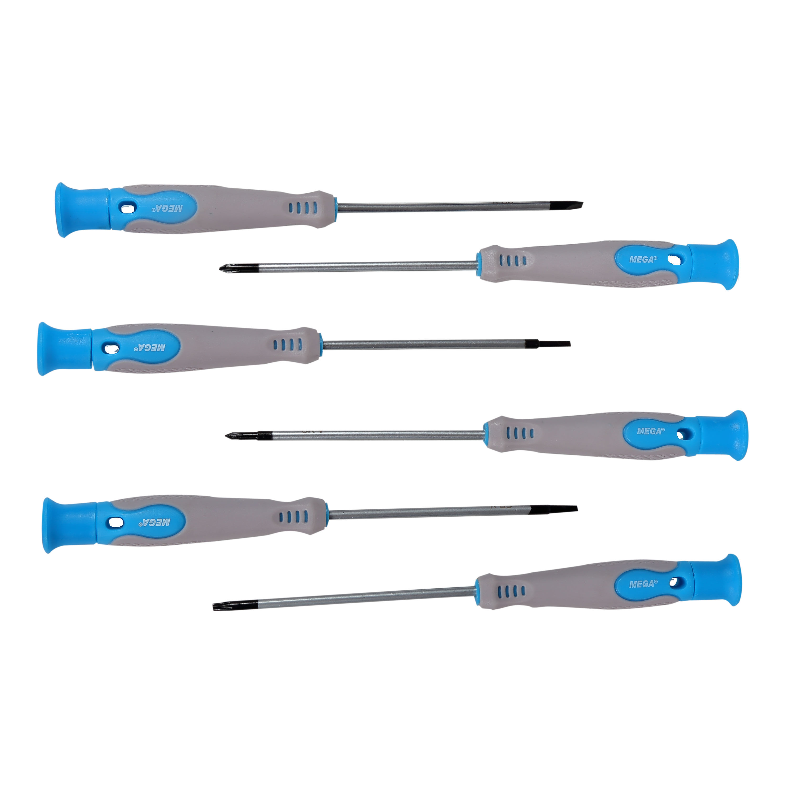 10998--Zestaw wkrętaków precyzyjnych, 6szt., s2, soft touch