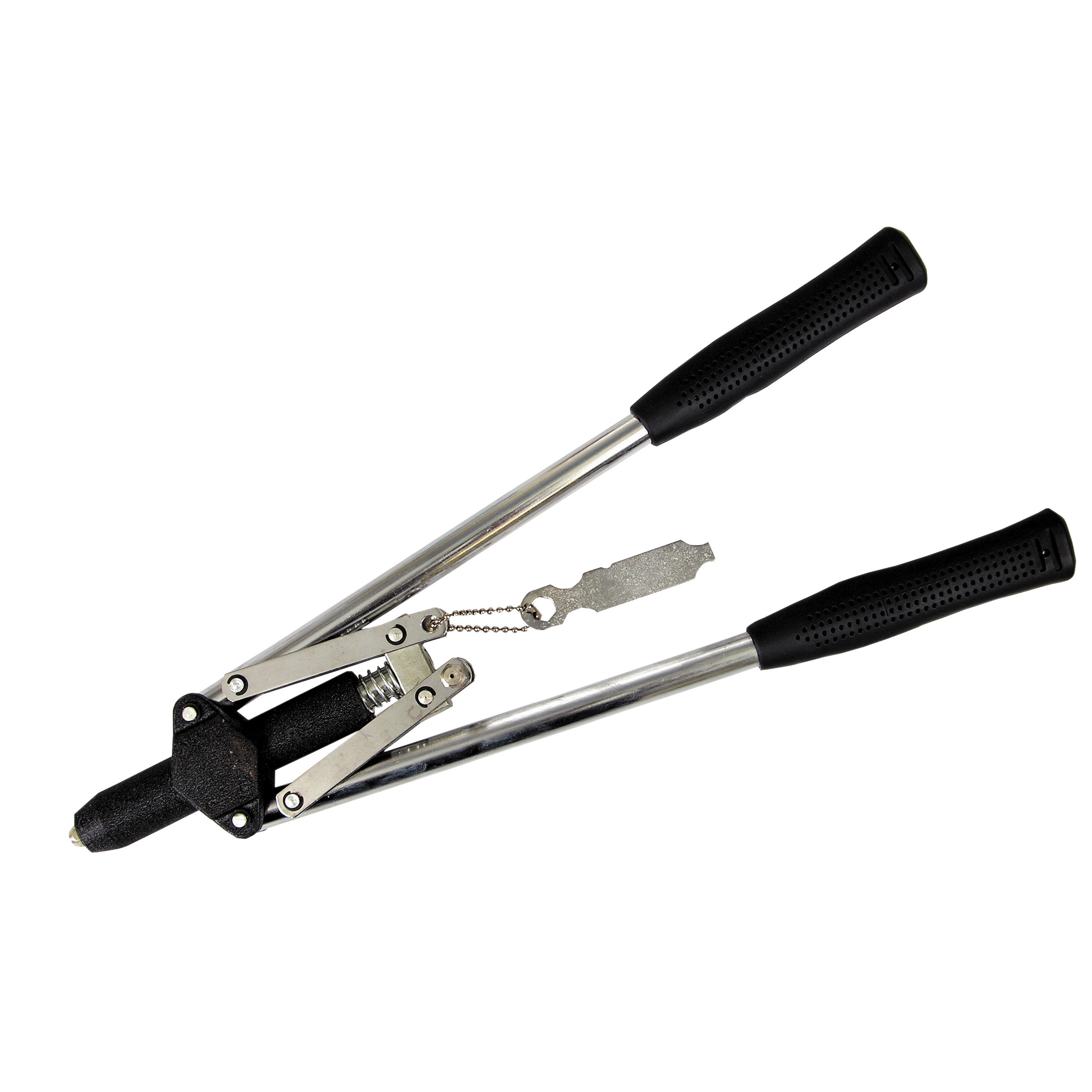 14005--14005 Nitownica dźwigniowa 2.4-4.8mm 540mm, MegaSpecyfikacja:Nitownica ręczna dźwigniowa do wszystkich nit&amp;oacute;w wykonanych z: stali nierdzewnej, stali, miedzi lub aluminium.Nitownica ręczna dźwigniowa posiada końc&amp;oacute;wki do ni