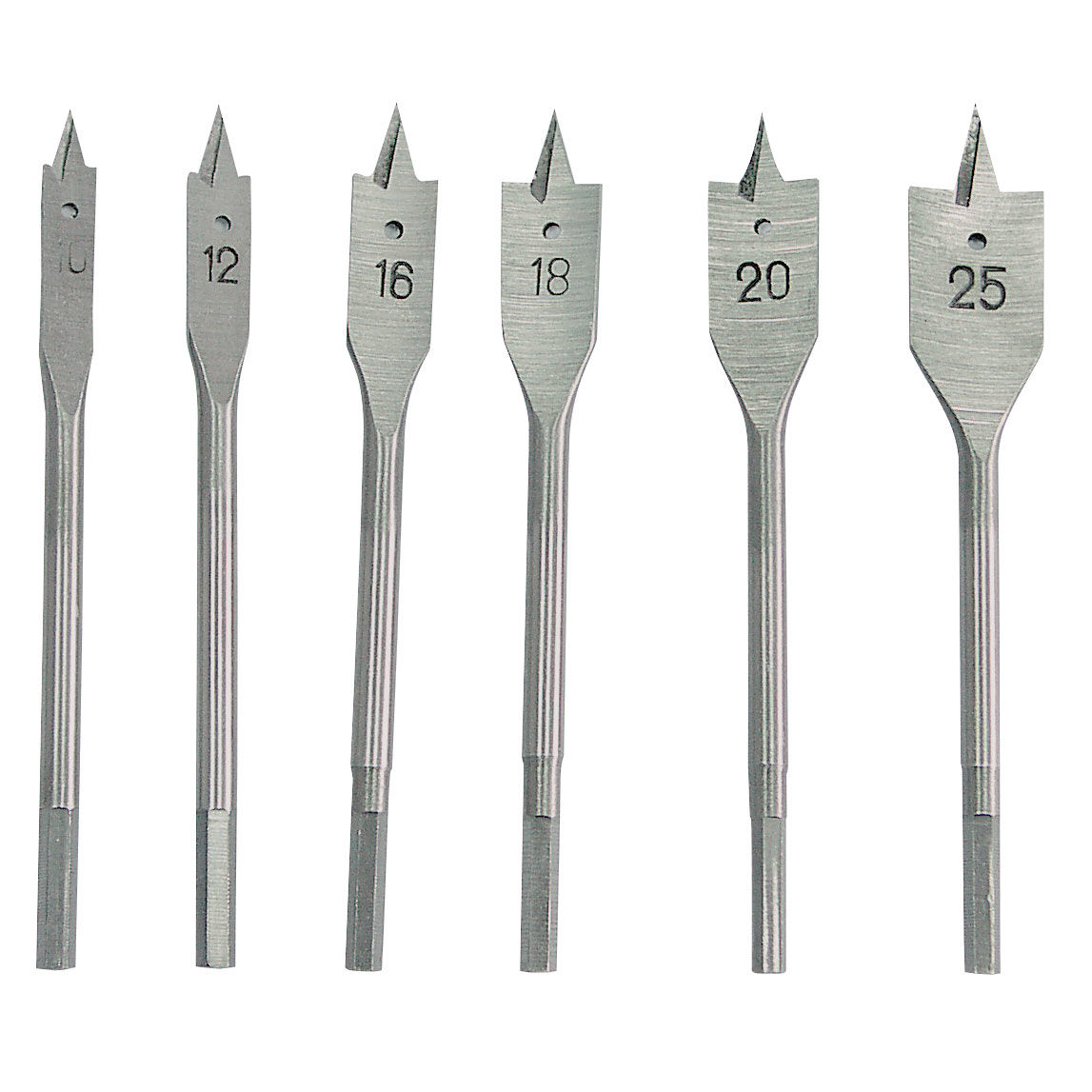 26406--Wiertła łopatkowe - zestaw szt.6 (10-25mm) etui