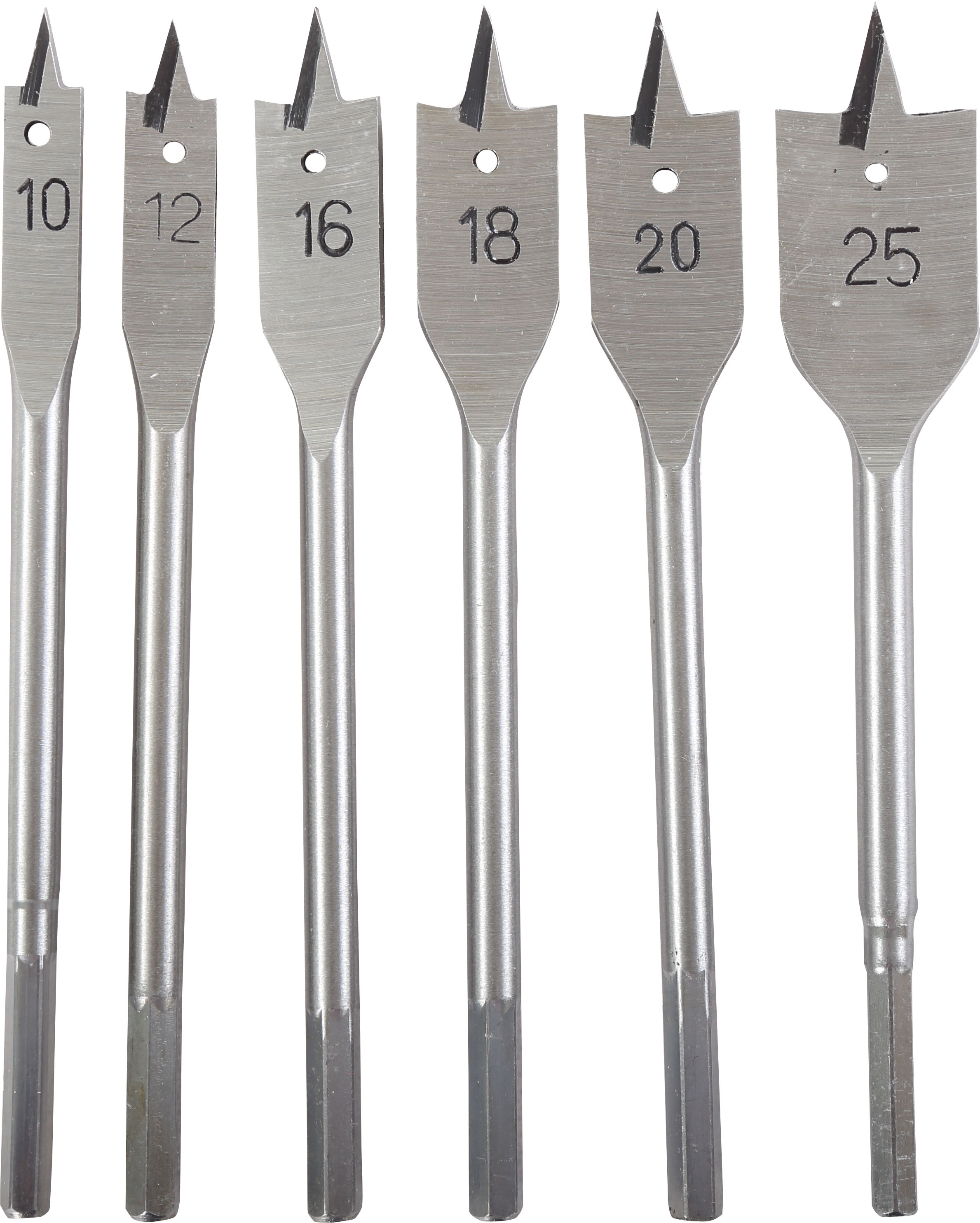 26646--Wiertła łopatkowe do drewna  kpl. 6 szt. (10-25mm), proline