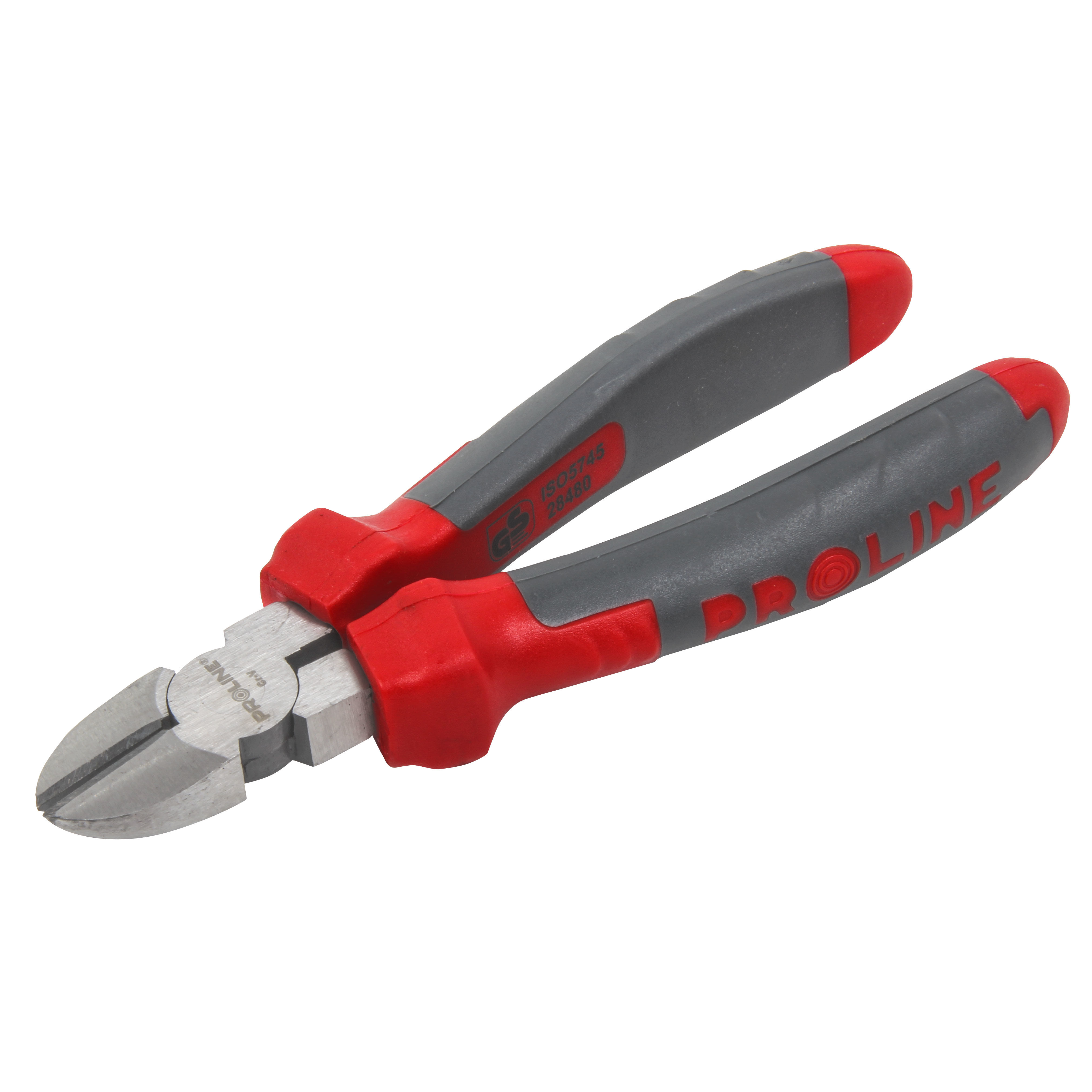 28481--Specyfikacja:Kute z wysokogatunkowej stali chromowo-wanadowej szczypce tnące, gwarantującej lepszą trwałość szczypiec, większą odporność na ścieranie i zapewniającą lepsze parametry techniczneHartowaneNasadki ergonomiczne z dwuskładnikowego gumowaneg