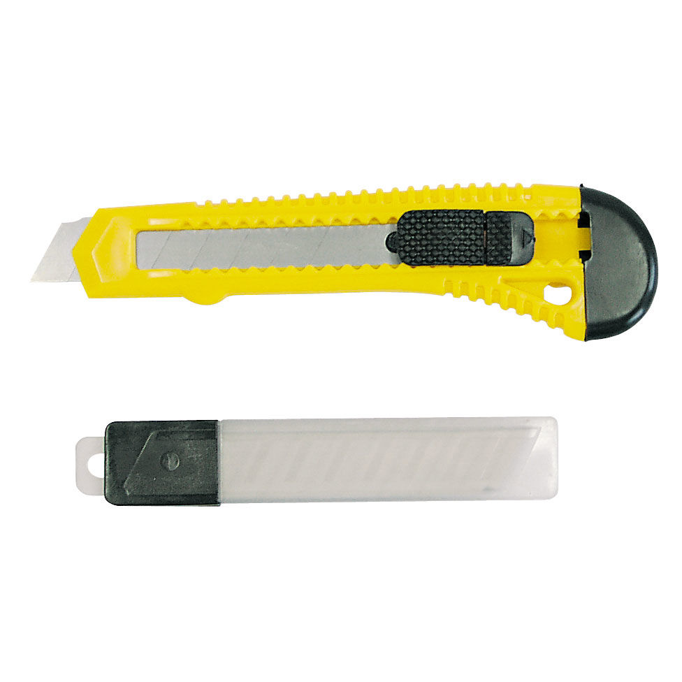 30019--Nożyk z ostrzem łamanym 150/18mm + 10 szt. ostrzy zapasowych