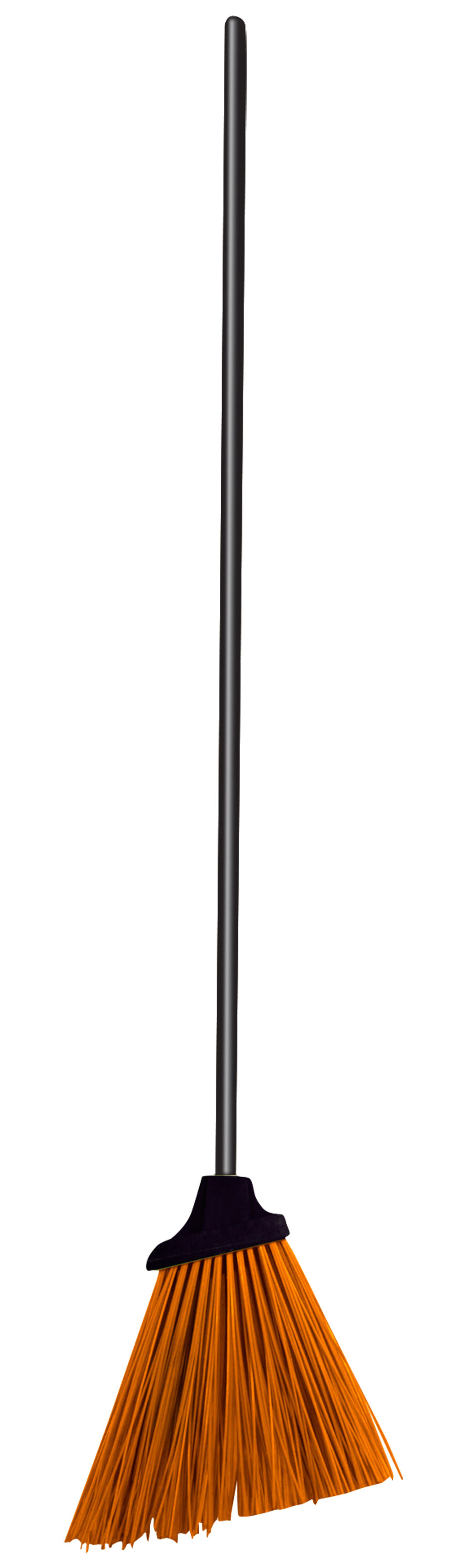 32061--Szczotka gospodarcza plast. z trz.rur.met.120cm pomarańcz.