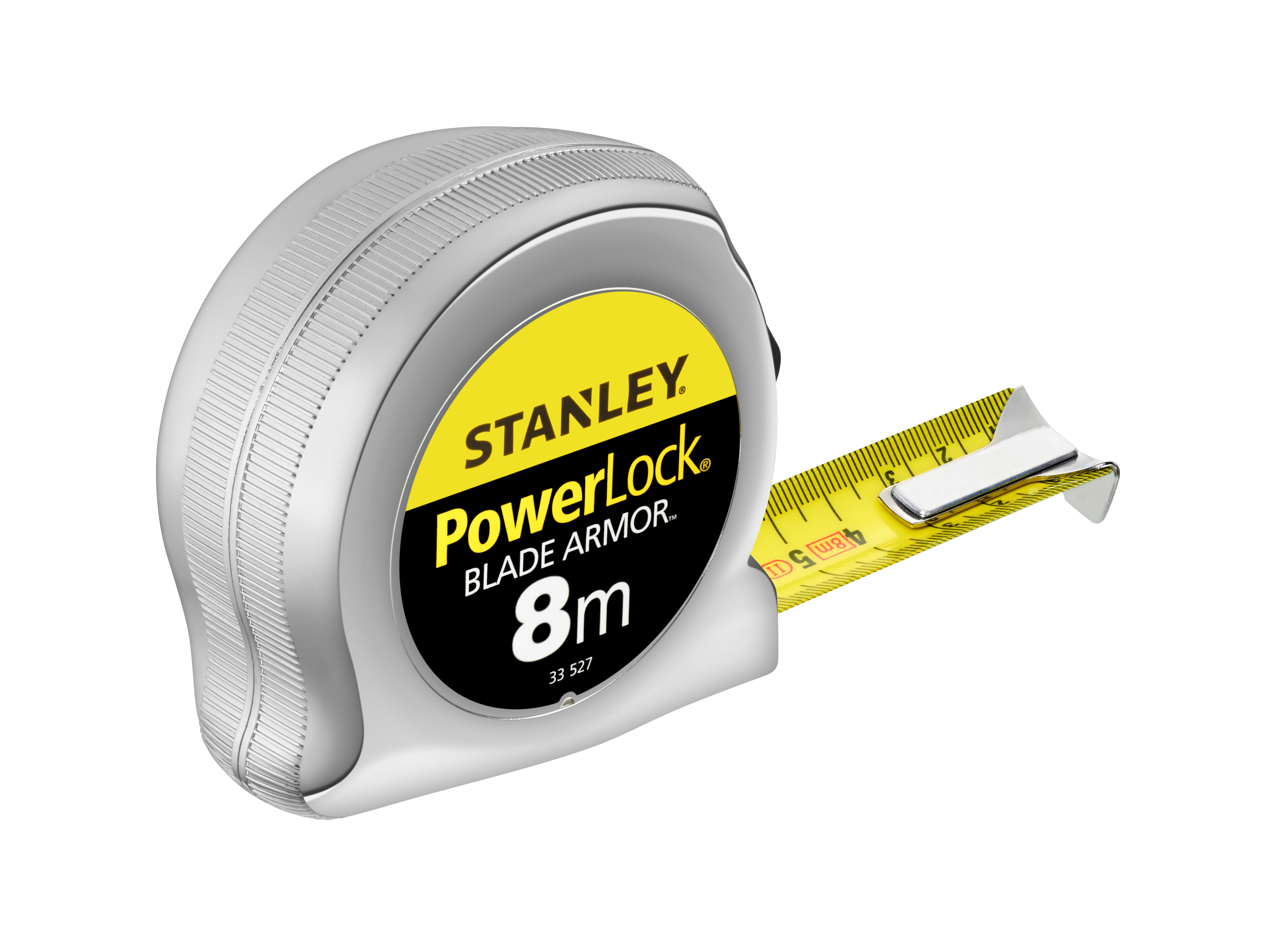 335270--335270 MIARA STALOWA POWERLOCK B/A 8M*25MM OBUDOWA CHROMOWACechy:Termoplastyczna powłoka BladeArmor zabezpiecza pierwsze 7,5 cm taśmy redukując w 95% możliwość jej złamaniaChromowana obudowa z tworzywa odpornego na wstrząsyTaśma pokryta folią MYLAR, 