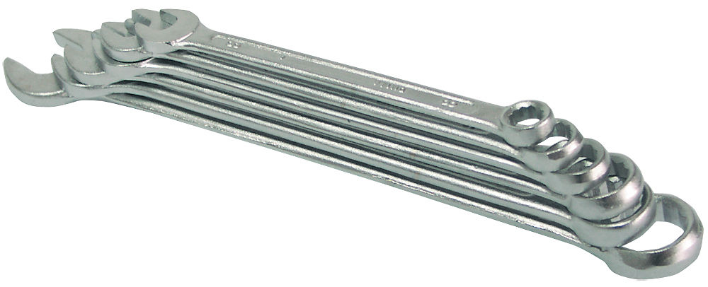 35006H--Klucz oczkowo-płaski, kpl. 6 szt., 8-17mm