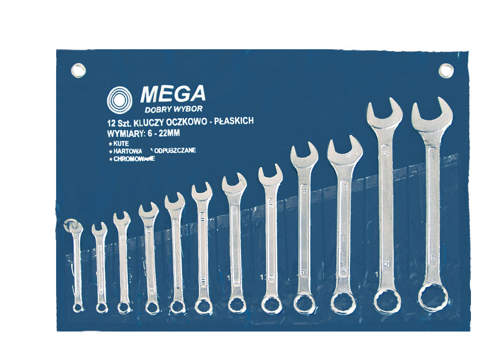 35112H--Klucz oczkowo-płaski, kpl. 12 szt., 6-22mm              etui