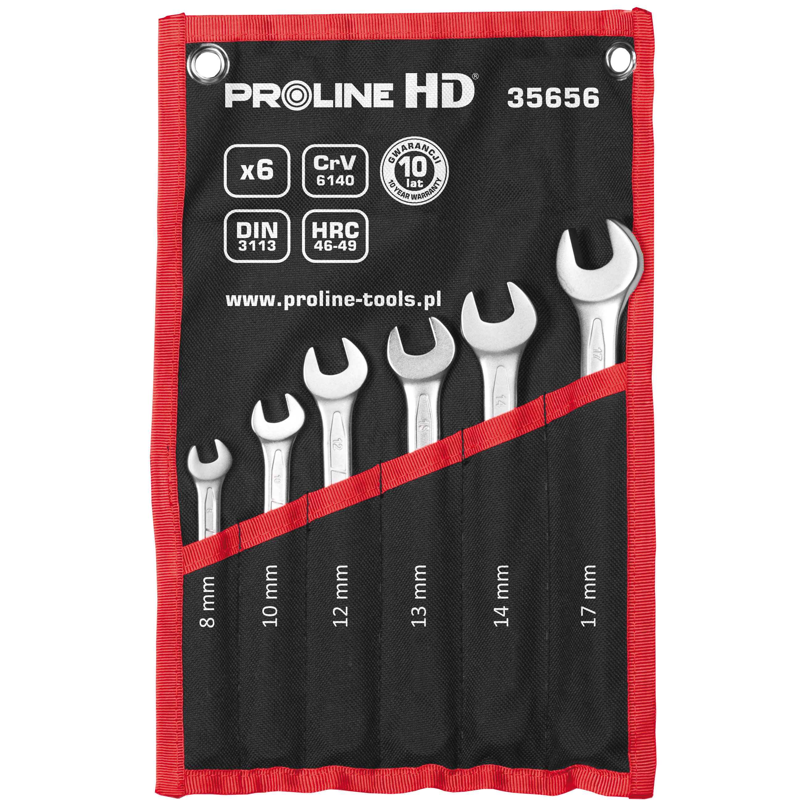 35664--Klucze oczk.-płaskie szt.24(6-32mm),din 3113,cv,proline "hd"