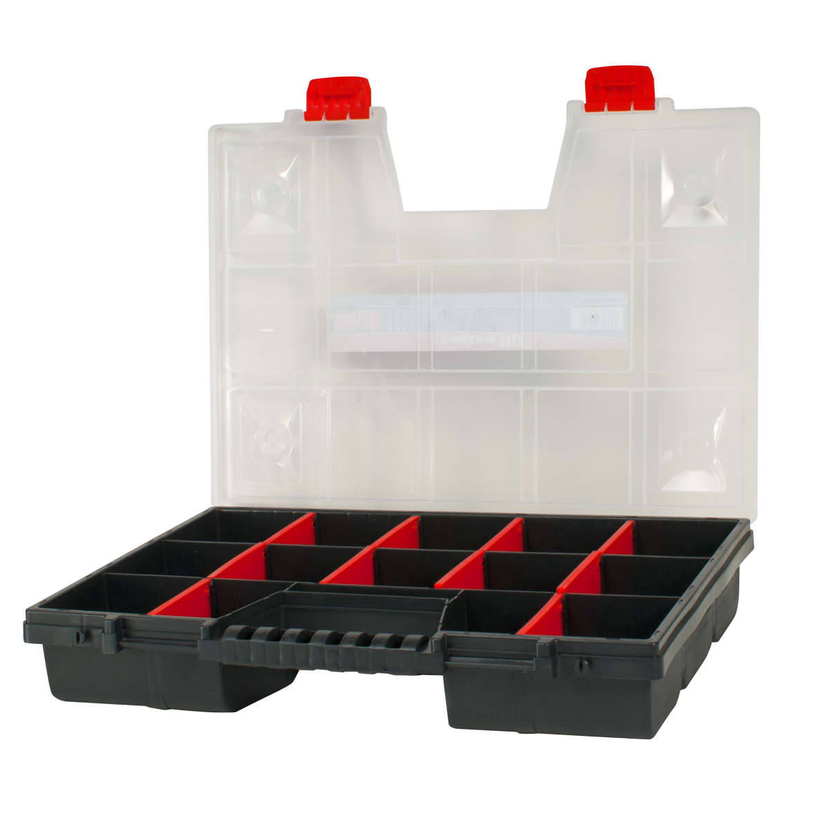 35702--35702 Organizer 19 z rączką 11 przegr&amp;oacute;dek, 35x155x195 mm, ProlinePojemnik idealny do przechowywania drobnych przedmiot&amp;oacute;w typu śrubki, nakrętki, podkładki, wkręty, kołki itp.Organizer z 11-oma przezroczystymi przegr&a