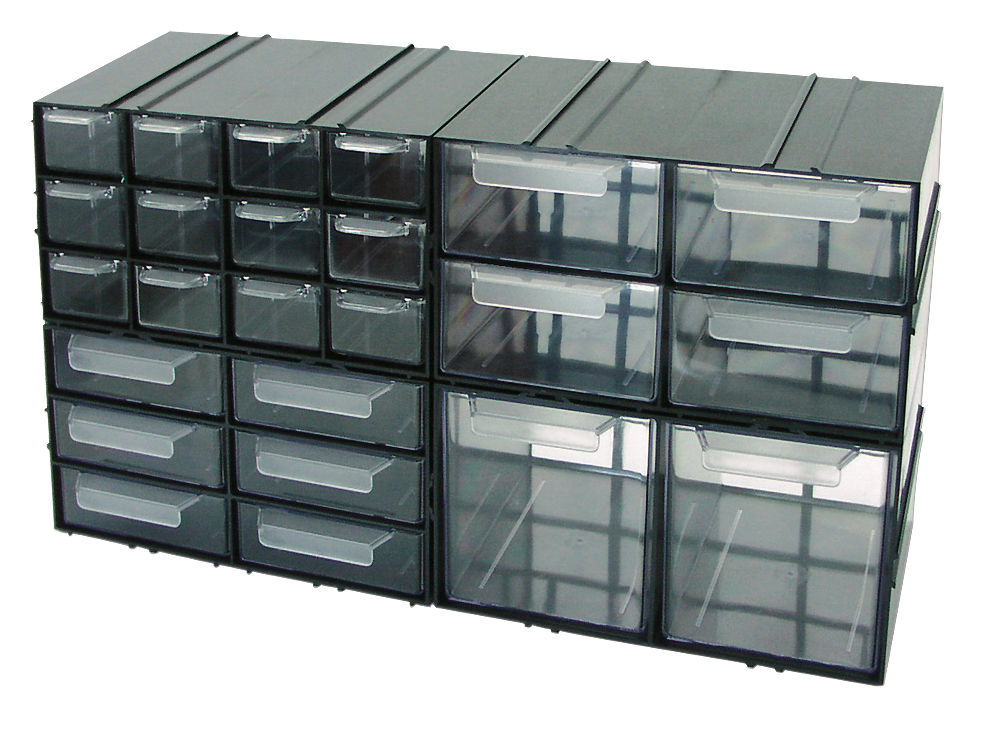 35804--35804 Szafka plastikowa z szufladkami PX 4 szufladkiCechy:Organizer może być wykorzystywany na śruby, podkładki i drobne elementyBudowa modułowa, możliwość łączenia ze sobą w dowolny spos&amp;oacute;bWymiary organizera:Wysokość: 125 mmSzerokość: 