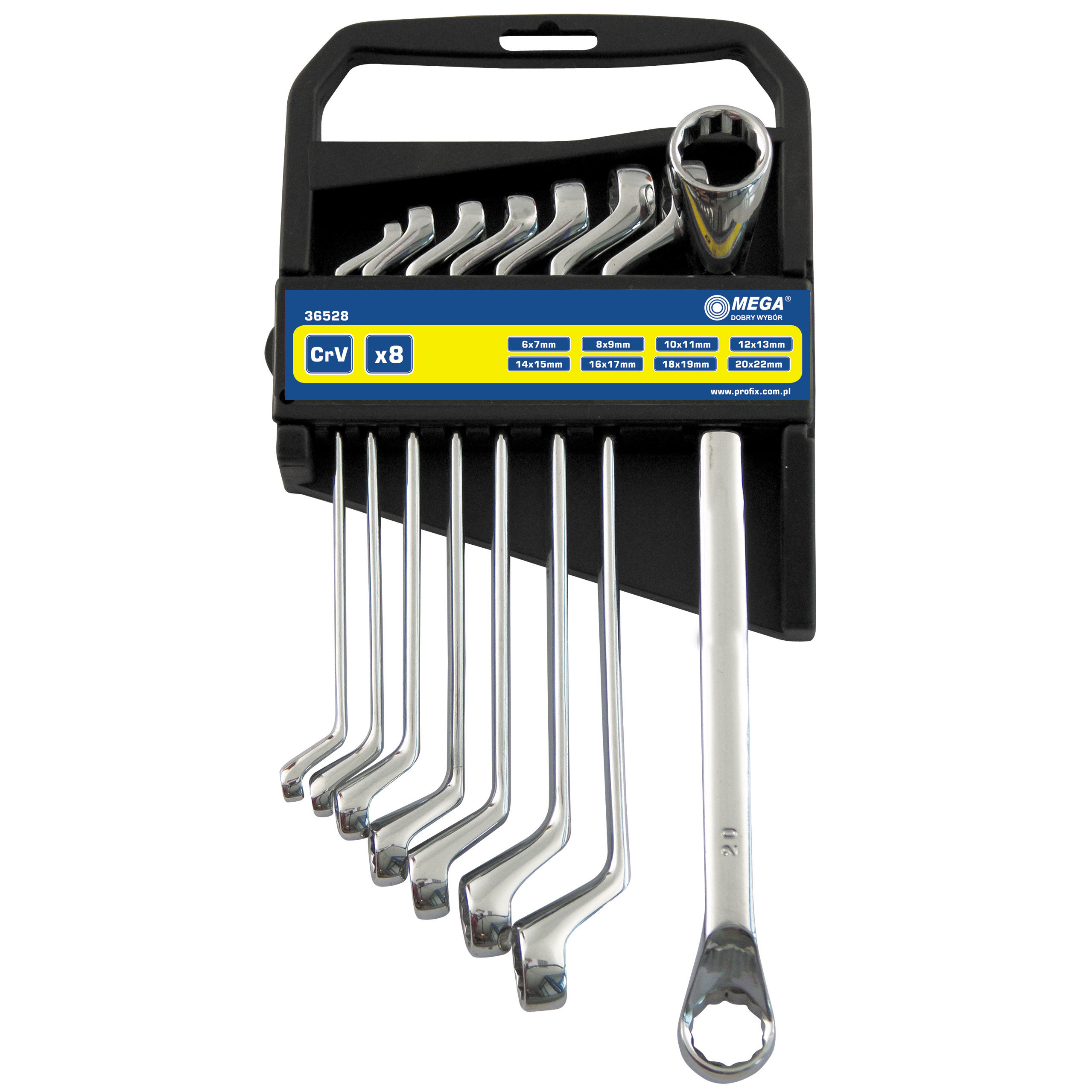 36526--Klucze oczkowe odgięte szt.6 (6*7-16*17mm), cv