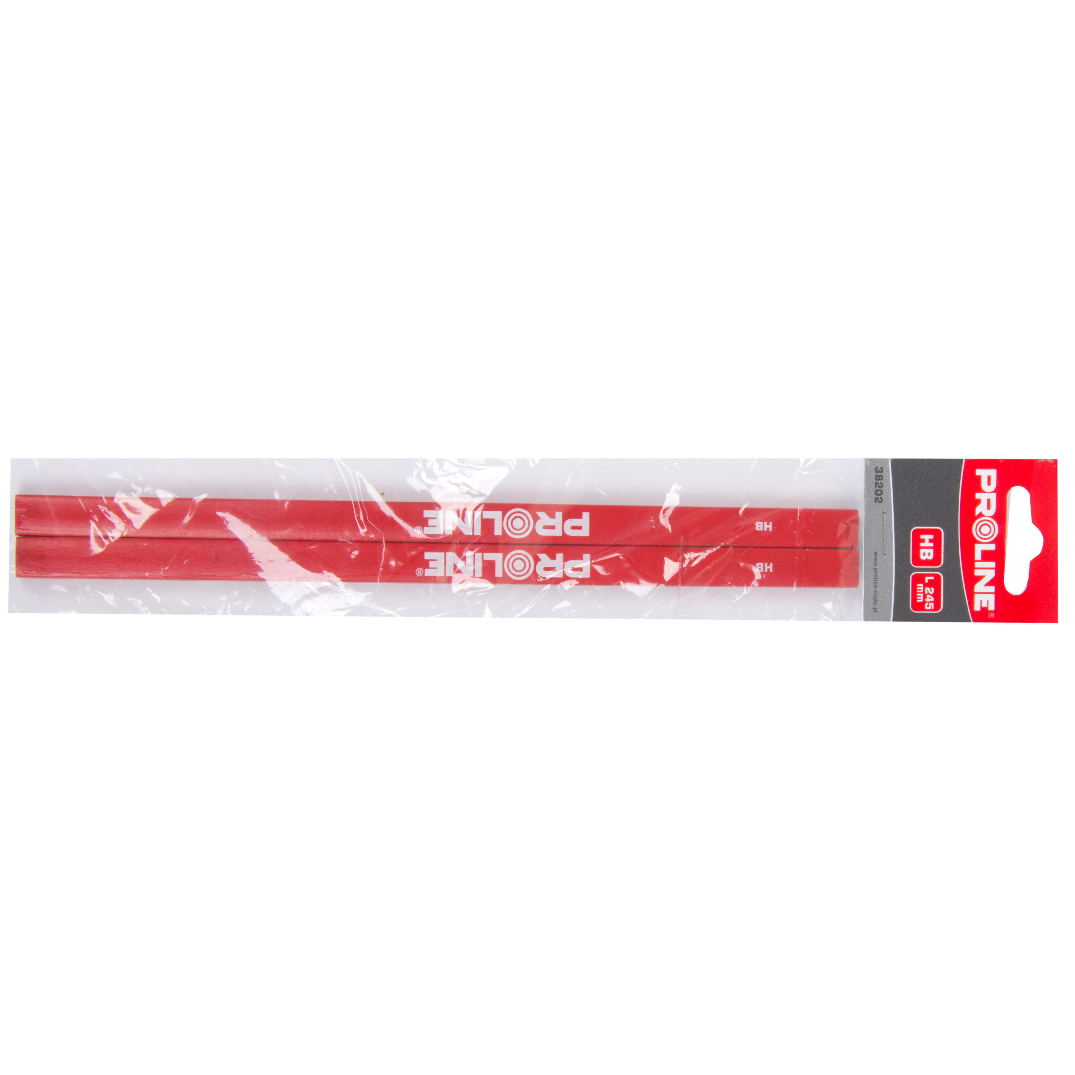 38202--38202 Oł&amp;oacute;wek stolarski czerwony HB 245mm 2 sztuki, ProlineSpecyfikacja:Długość oł&amp;oacute;wka: 245mmKolor: czerwonyTwardość: HBIlość w zestawie: 2 sztuki