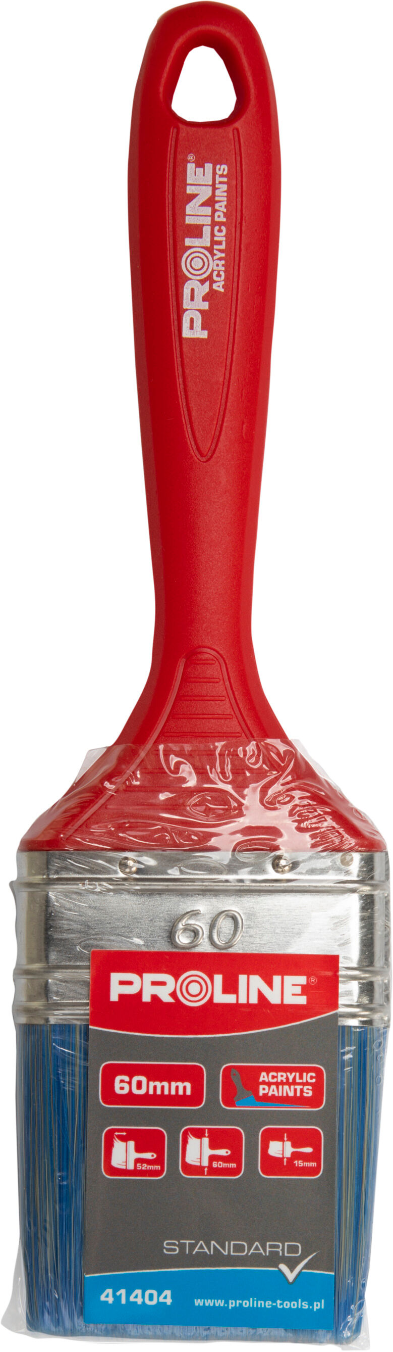 41404--Pędzel płaski standard 60mm,rączka plastik,akryl,proline