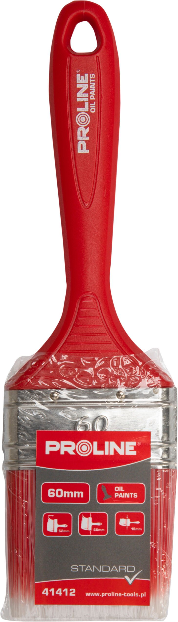 41408--Pędzel płaski standard 20mm,rączka plastik,olej,proline