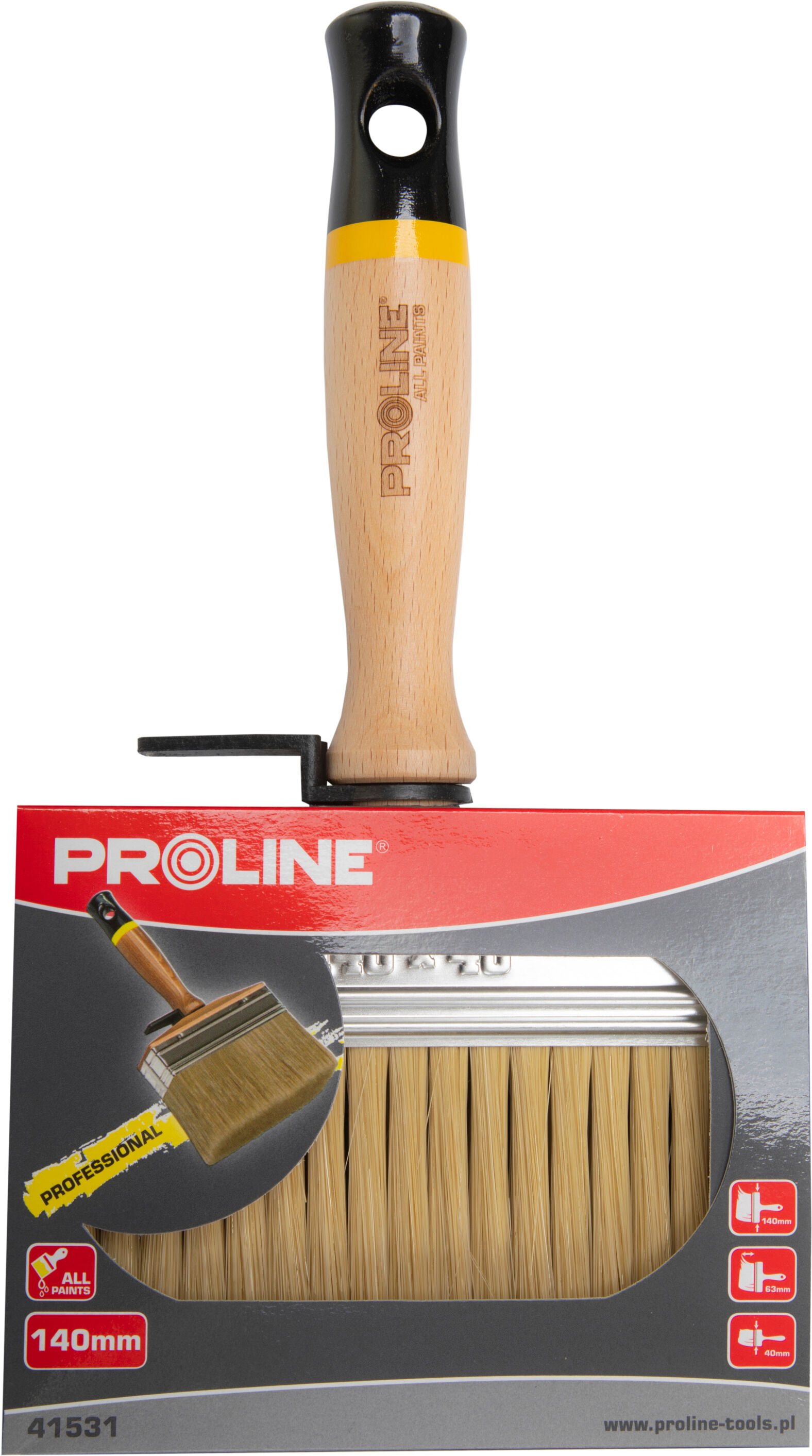 41531--Pędzel tapetowy prof. 140mm,rącz.drew.lakier.,uniw.,proline