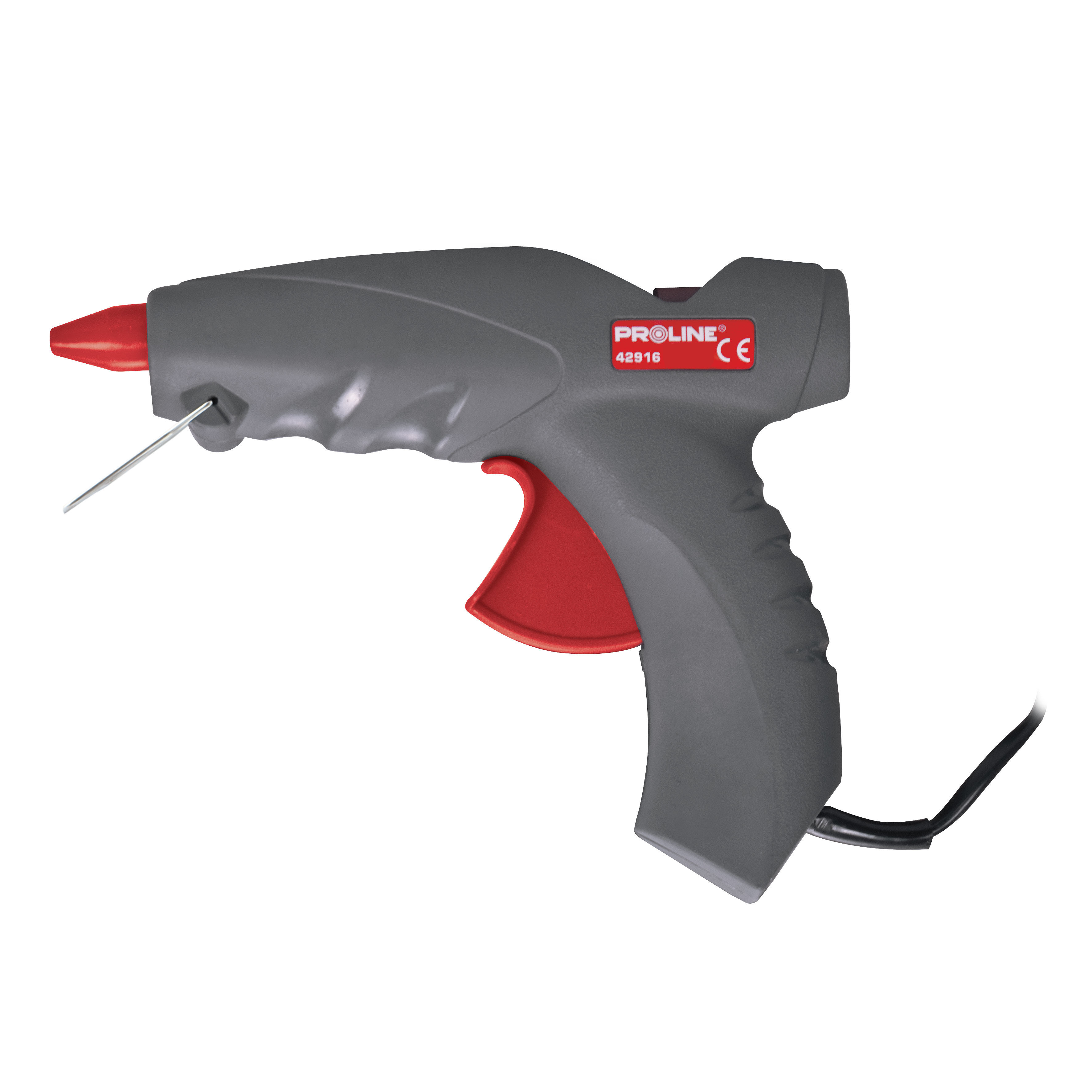 42916--42916 Pistolet do kleju 11mm, 200W, ProlineDane techniczne:napięcie zasilania pistoletu: 230 Vmoc: 20/200 Wdo kleju termotopliwego w laskach o średnicy 11.2 mmPrzeznaczenie:klejenie na gorąco, klej na ciepłoklejenie aluminiumklejenie drewnaklejenie m