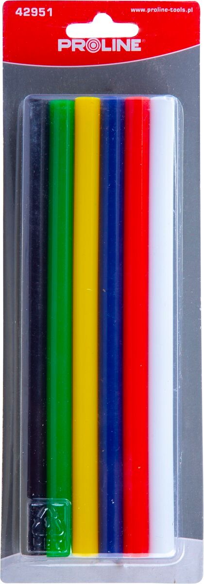 42951--Klej w laskach kolor, 11mm, szt.12*200mm,karta,proline