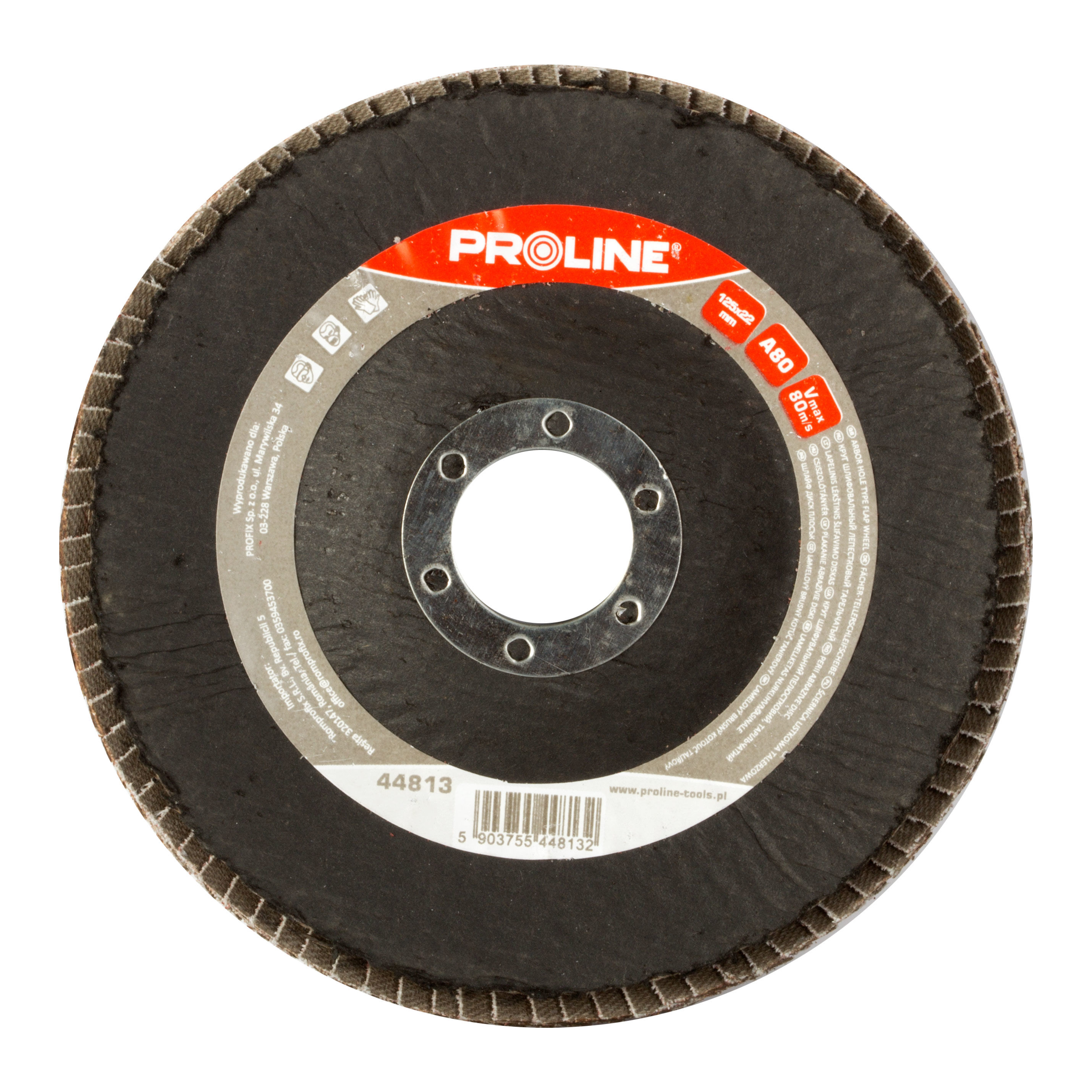 44812--44812 Ściernica listkowa talerzowa 125mm, gran. 60Ściernica listkowa talerzowa ProlineListki z pł&amp;oacute;tna ściernego z ziarnem korundowym, nałożone r&amp;oacute;wnomiernie na korpusie z wł&amp;oacute;kna szklanegoDoskonały produkt d