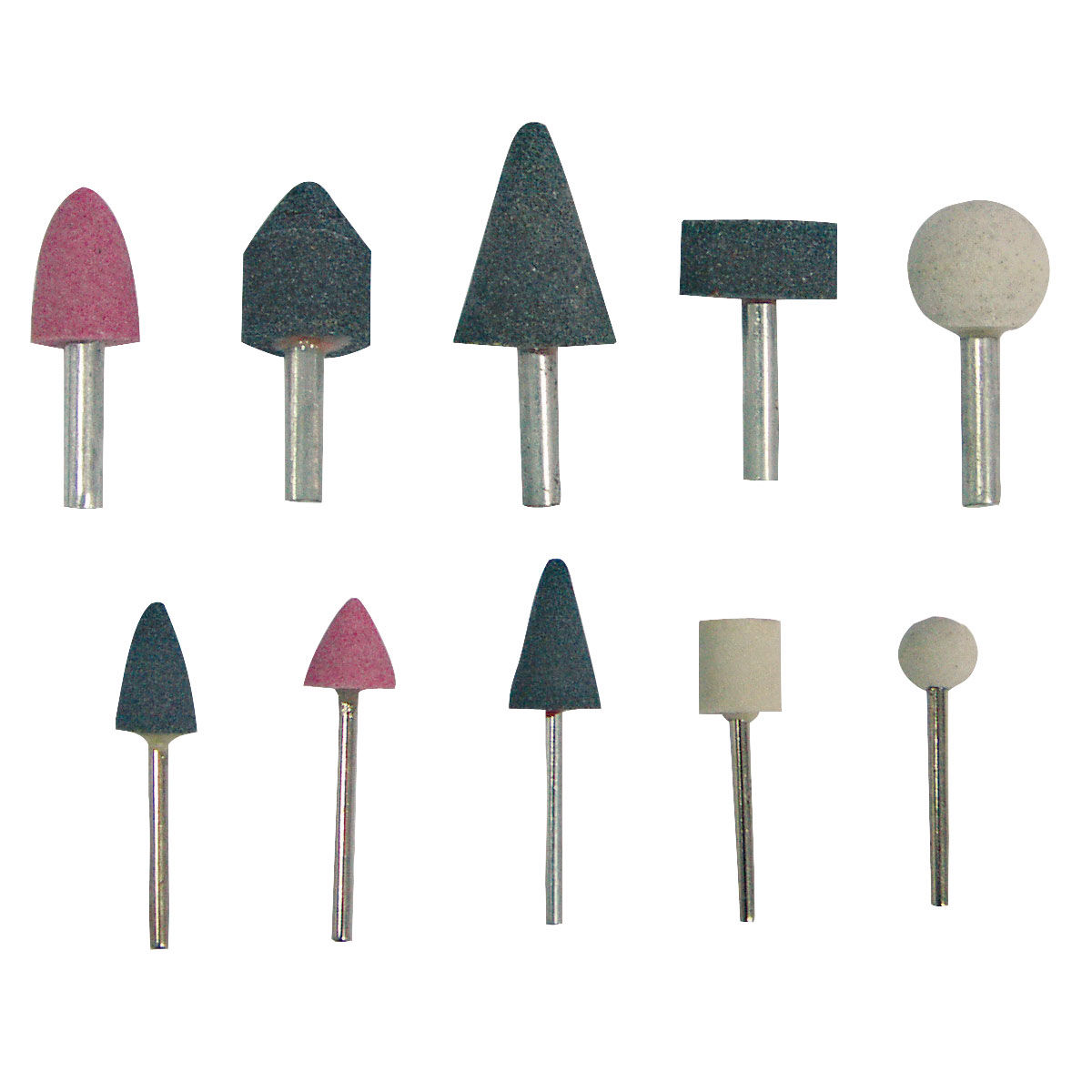 44910--Kamienie szlifierskie z trzpieniami 6 oraz 3mm kpl.szt.10
