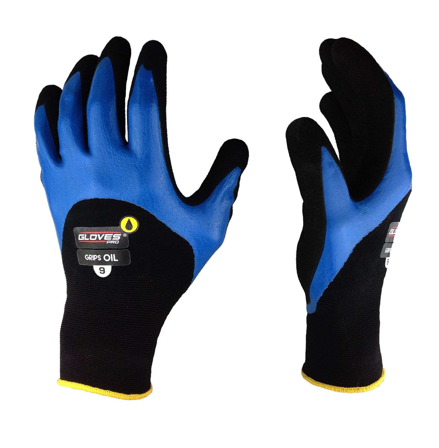 46185--Rękawice nitr. (grips oil), 12 par, "11", ce, gloves pro