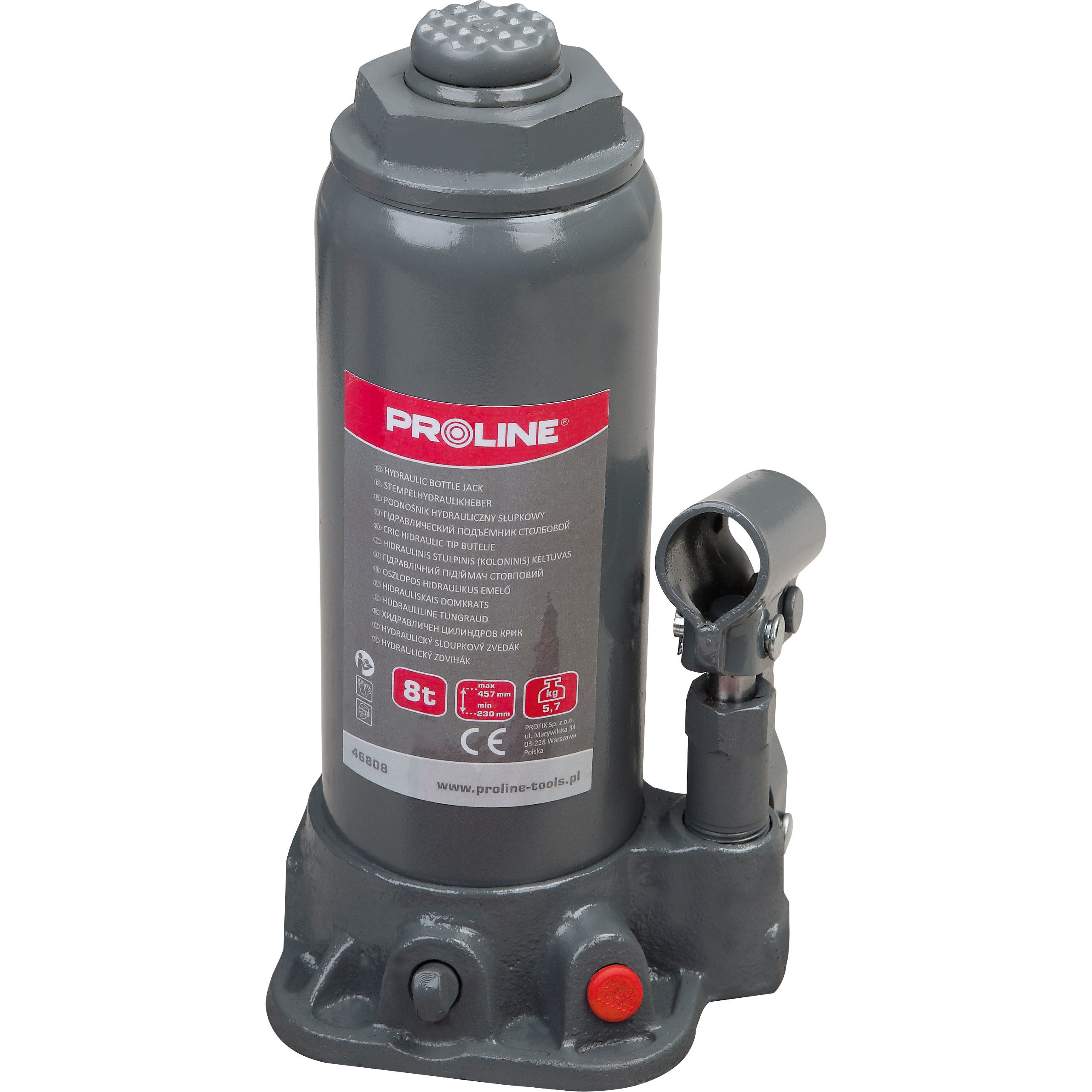 46805--Podnośnik hydraul. słupkowy 5t, 207-402mm (3.7kg) ce proline